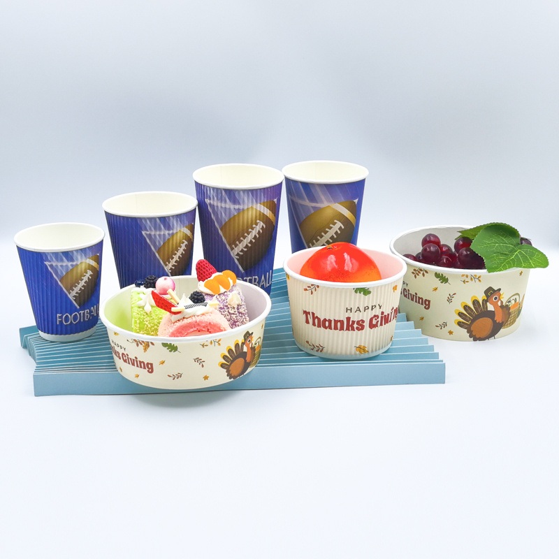 WM21 16oz Custom Printed Ice Cream Plates Double Wall Cardboard Coffee Biodegradable Disposable Water Plastic Bubble Tea Beverage Paper Cup – Cup and Paper Cup price
