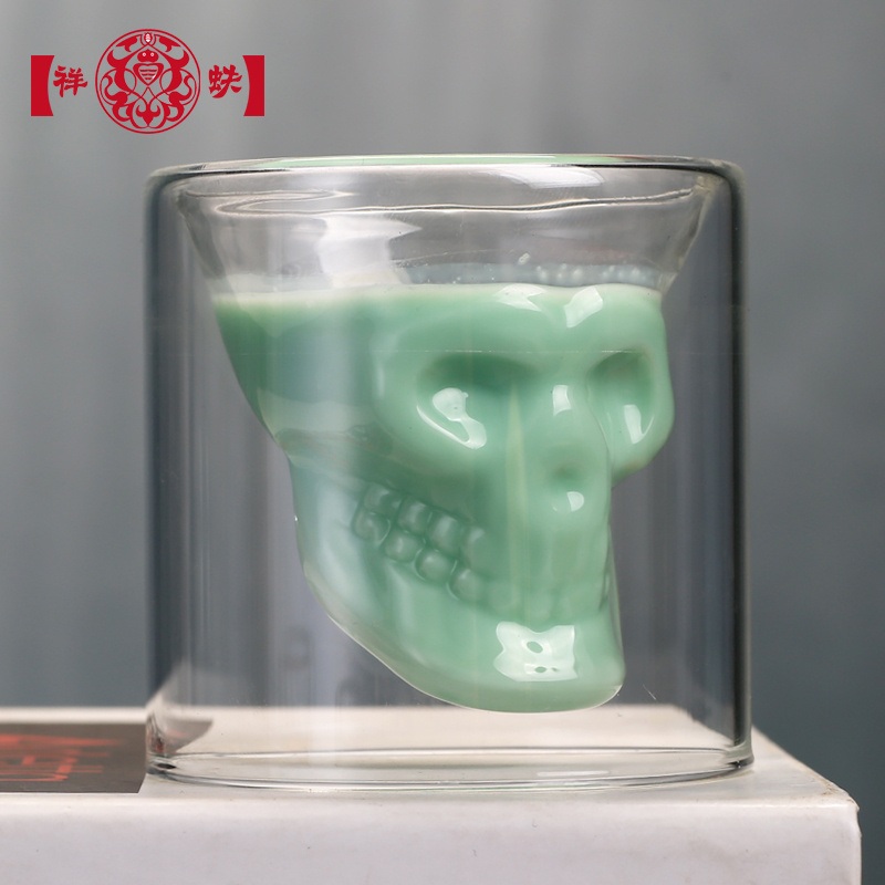 25/75/150/250 300ml Ml Borosilicate Glass, Double Wall Glass Whiskey Skull Cup – High Borosilicate Double Wall Glass and Double Wall Coffee Cup price