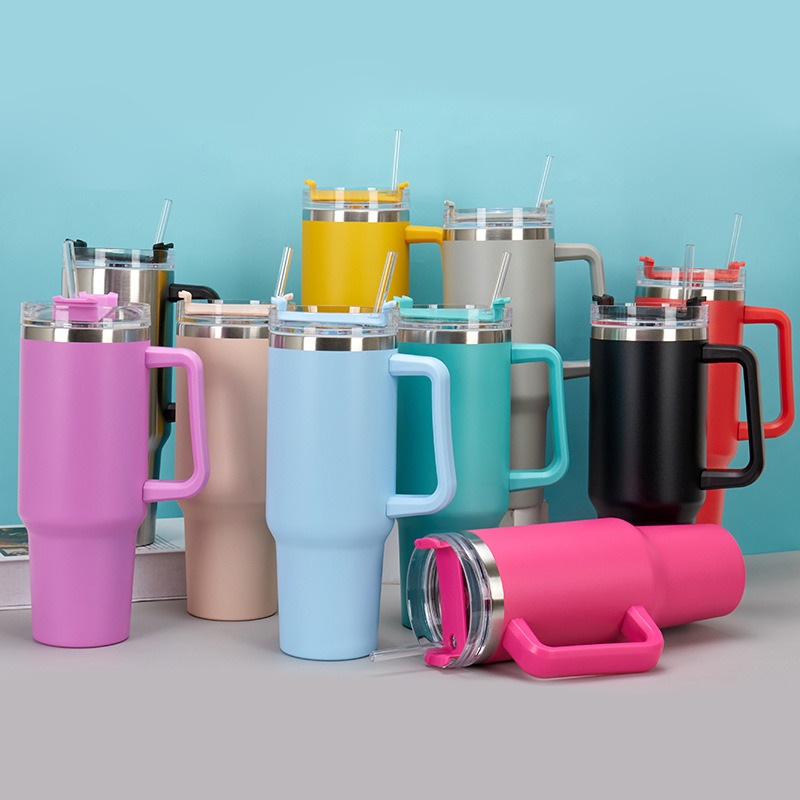 40 Oz Custom Travel Coffee H2.0 Insulated Double Wall Stainless Steel Wholesale Bulk 40oz Mug Cup Tumbler with Handle – Tumbler with Handle and 40oz Tumbler Tumbler price