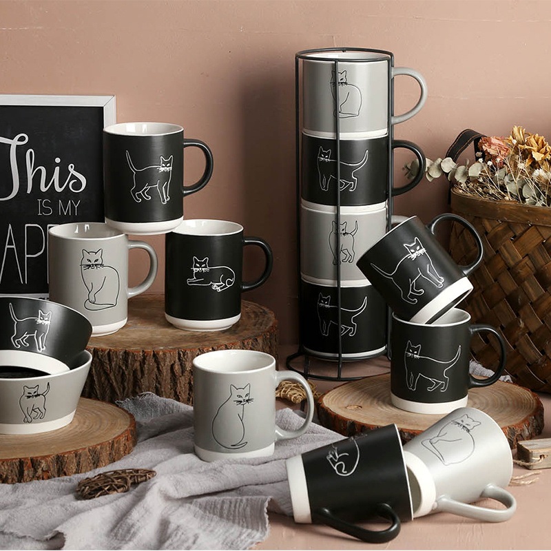 Ceramic Cat Silk Screen Mug/ Cup – Mug/ Cup/ Coffee Cup/ Tea Cup price