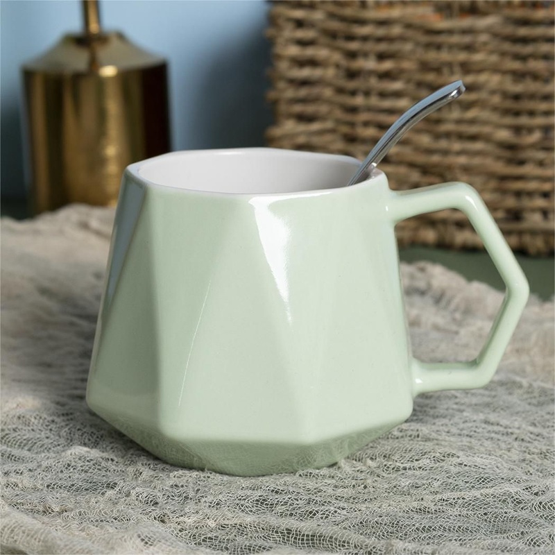 Custom 360ml/13oz Embossed Diamond Family Couple Breakfast Mug Wholesale Nordic Color Glazed Ceramic Coffee Mug – Wholesale Ceramic Coffee Mug and Embossed Mug price