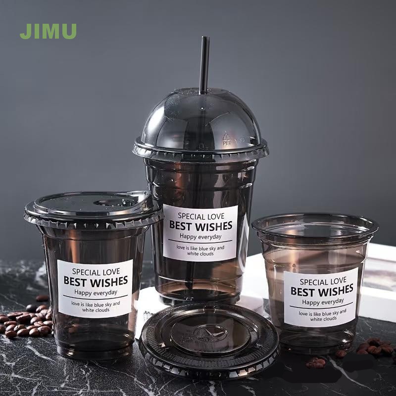 Pet Black Plastic Disposable Cup with Lid – Plastic Blister Packing and Wholesale Pet Cups