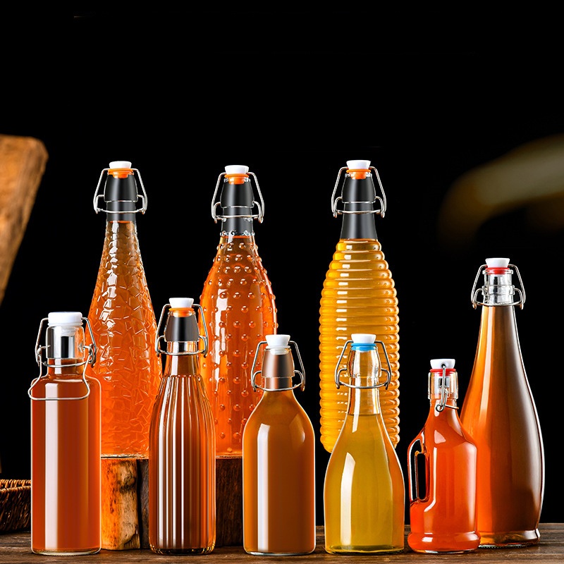 Wholesale Swing Top Glass Bottles 32oz 1 Litre 1000ml Glass Flip Clear Top Water Bottles with Stopper Caps – Swing Top Glass Bottles and Swing Top Juice Bottle