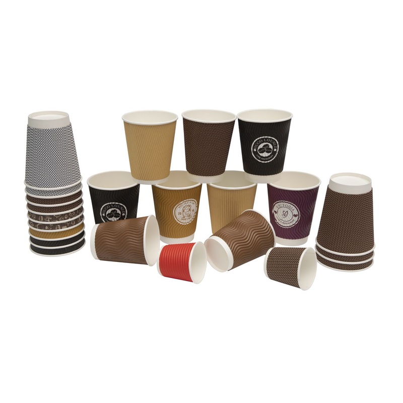 12oz Disposable Cup Custom Printed Ripple Wall Paper Cup with Logo – Paper Cup and Coffee Cup price