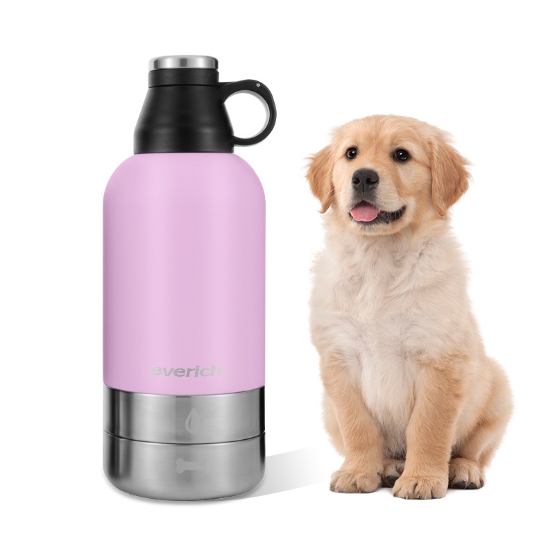 32oz 64oz Food Grade Easy Clean Stainless Steel Water Bottle with Detachable Pet Container for Feed Pet – Vacuum Flask and Feeding Bottle price