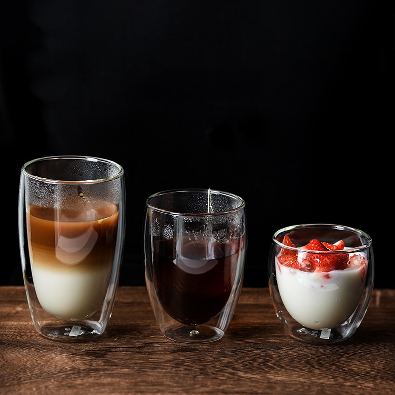 80ml 150ml 250ml 350ml 450ml 550ml 650ml Heat Resistant Borosilicate Double Wall Glass Kitchenware Glassware Coffee Tea Water Milk Wine Beer Drinking Cup Mugs – Glassware and Mug price