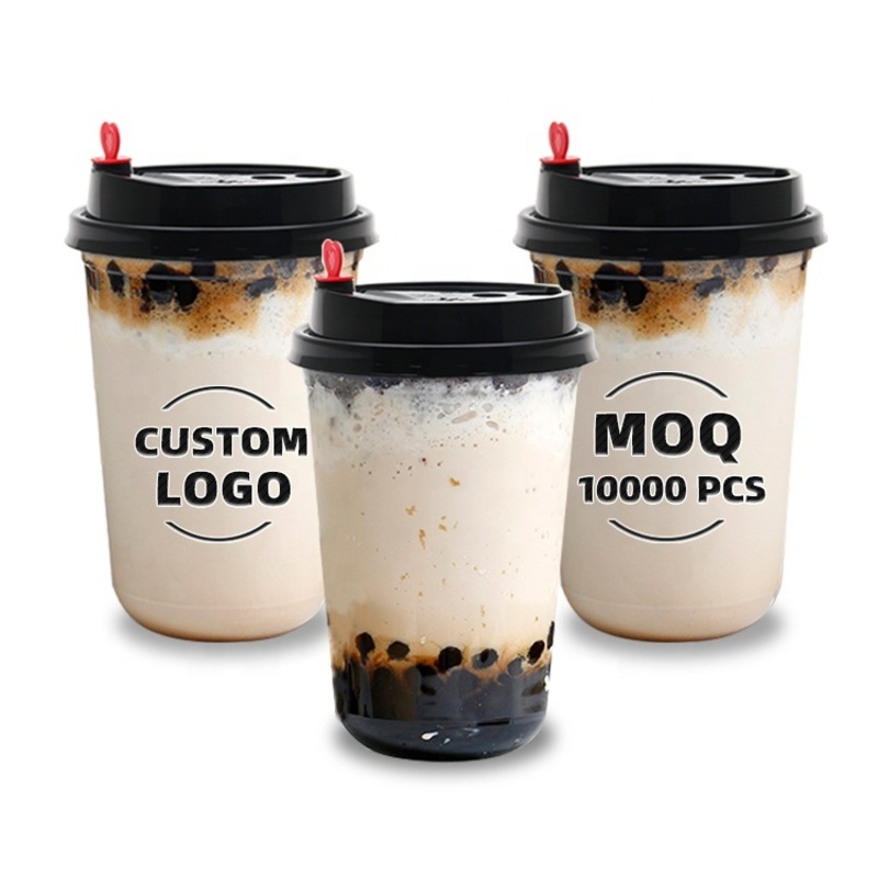 Custom Printed Logo 12, 16, 20, 24 32oz U Shape Clear Biodegradable Disposable Plastic Bubble Tea PP Pet PLA Cup – Cup with Customized Logo and Take Away Cup price
