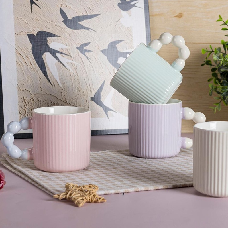 Minimalist Customized New Design Best Selling New Bone China Coffee Mug Color Glazed Pearl Handle 340ml Porcelain Ceramic Mug for Promotional – Mug Cup and Wholesale Ceramic Mug Cup price
