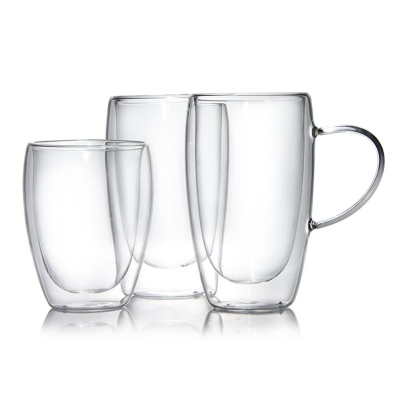New Design 80ml 150ml 250ml 350ml 450ml 650ml Glass Double Wall Drinkware for Wedding – Glass Cup and Coffee Mug price