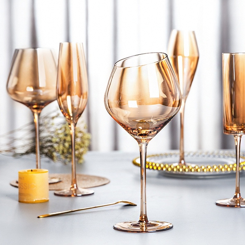 Nordic Glassware  Gold Wine Glass & Amber Cup Glass Cup – Glassware and Wine Glass price
