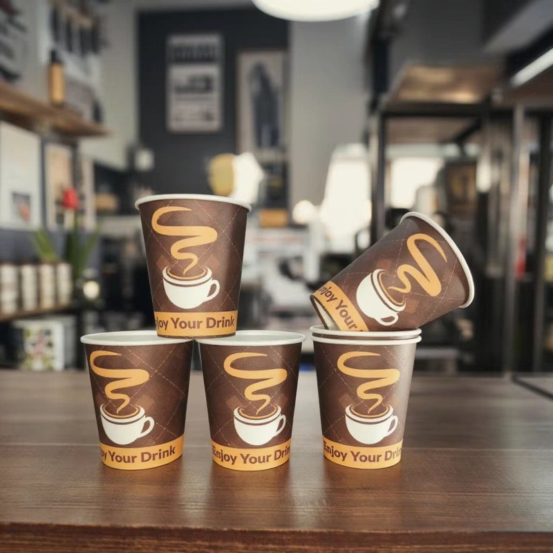 One Time Factory Wholesale 8 Oz Coffee Paper Cups Custom Logo Printed Single Wall Coffee Paper Cups – Hot Drink Paper Cups and Custom Logo Paper Cups price