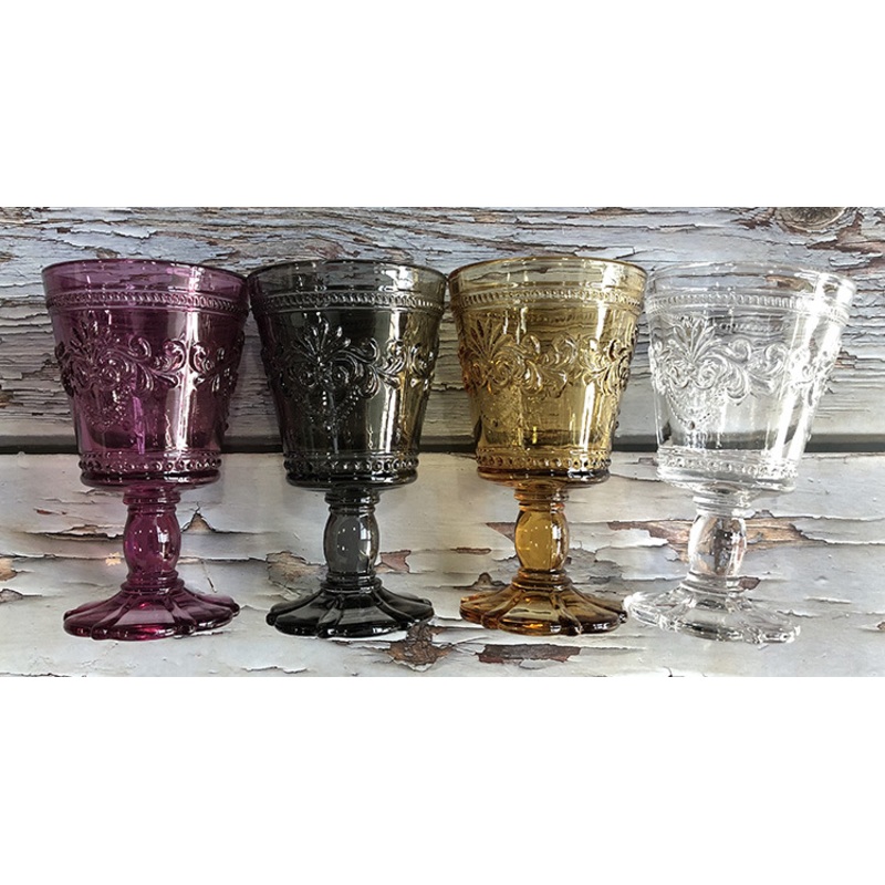 Wedding Tabletop Decor Glassware Colour Wine Glass Cup Flower Base Gobelt Drinkware – Colored Wine Glasses and Wine Glass price
