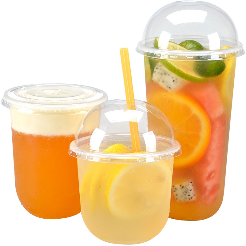 Wholesale 12oz 16oz 32oz PP Pet Custom Logo Disposable U Square Shape Clear Plastic Coffee Cup – U Shaped PP Cup and PP U Shape Cup price