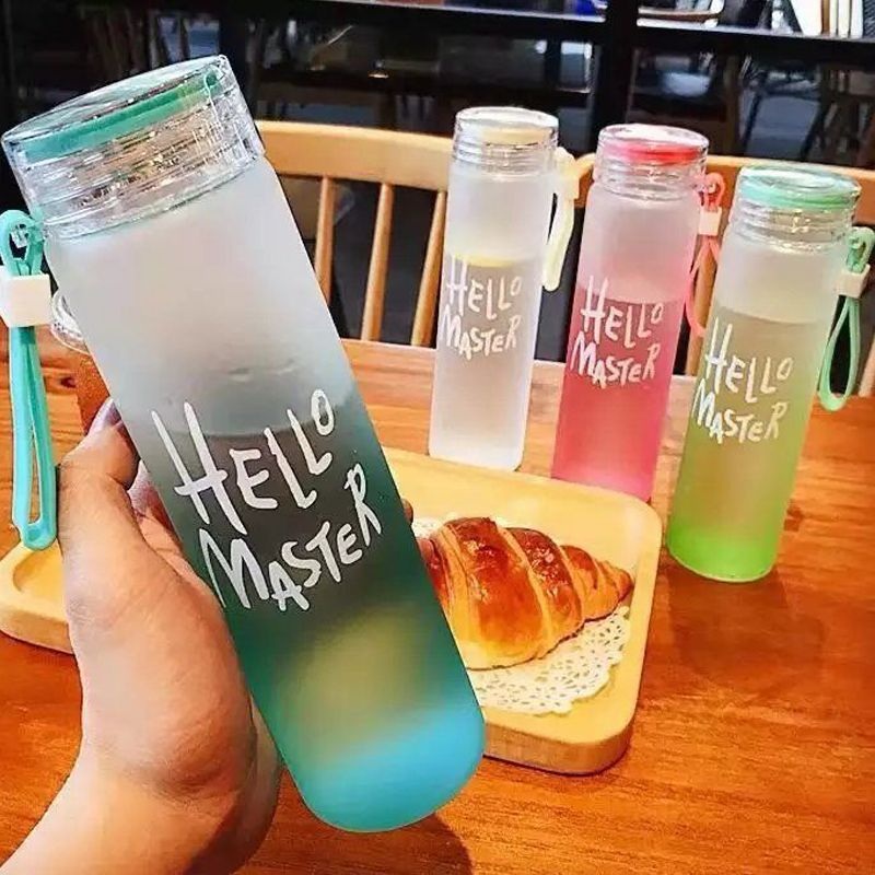 Wholesale Gift Letter Bottle Colorful Frosted Portable Drinking Cheap Glass Water Bottle with Lid – Water bottle and Drinking Water Bottle