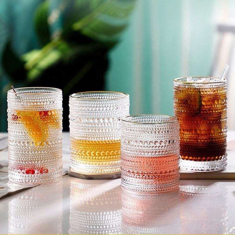 Glass Cup Nordic Style Home Use Party Wedding Bar Cup Crystal Classic Embossed Clear Water Drinking Tumbler Glass Drinkware – Glass Drinkware and Tumbler Glass Drinkware price