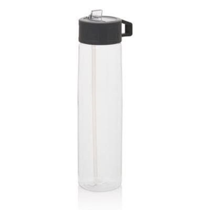 TRITAN BOTTLE with Straw in Transparent Grey – Promise Promo