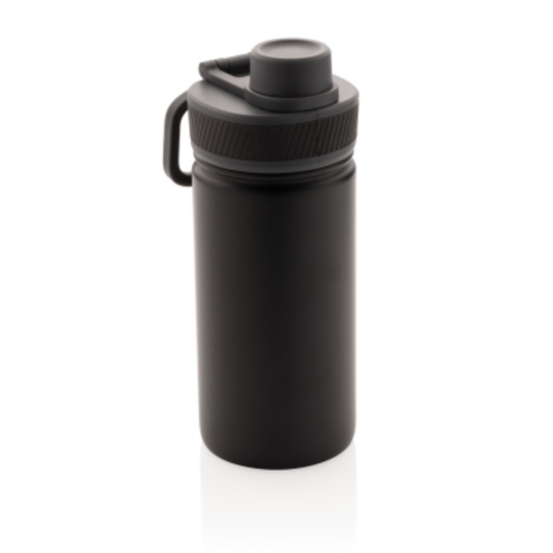 VACUUM STAINLESS STEEL METAL BOTTLE with Sports Lid 550Ml in Black – Promise Promo