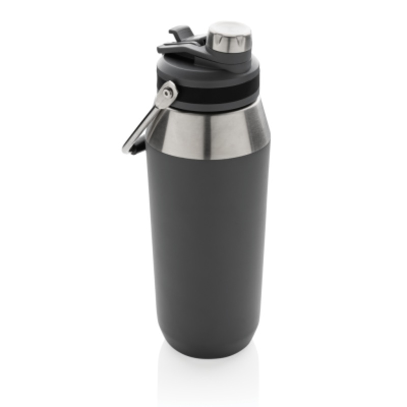 VACUUM STAINLESS STEEL METAL DUAL FUNCTION LID BOTTLE 1L in Anthracite – Promise Promo