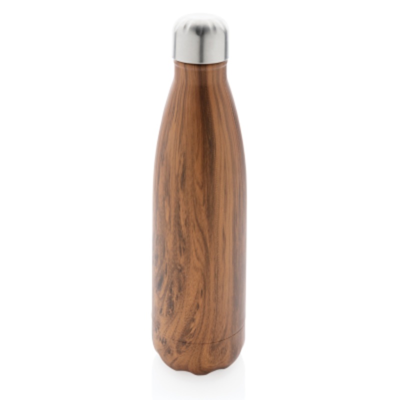 VACUUM THERMAL INSULATED SS BOTTLE with Wood Print in Brown – Promise Promo