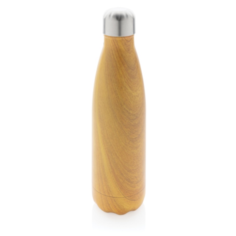 VACUUM THERMAL INSULATED SS BOTTLE with Wood Print in Yellow – Promise Promo
