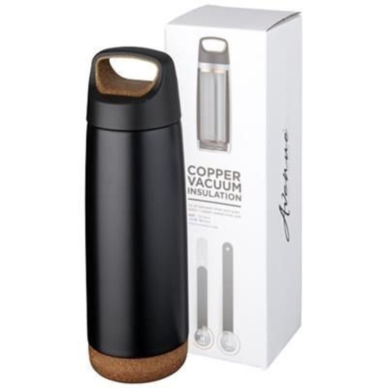 VALHALLA 600 ML COPPER VACUUM THERMAL INSULATED SPORTS BOTTLE in Black Solid – Promise Promo