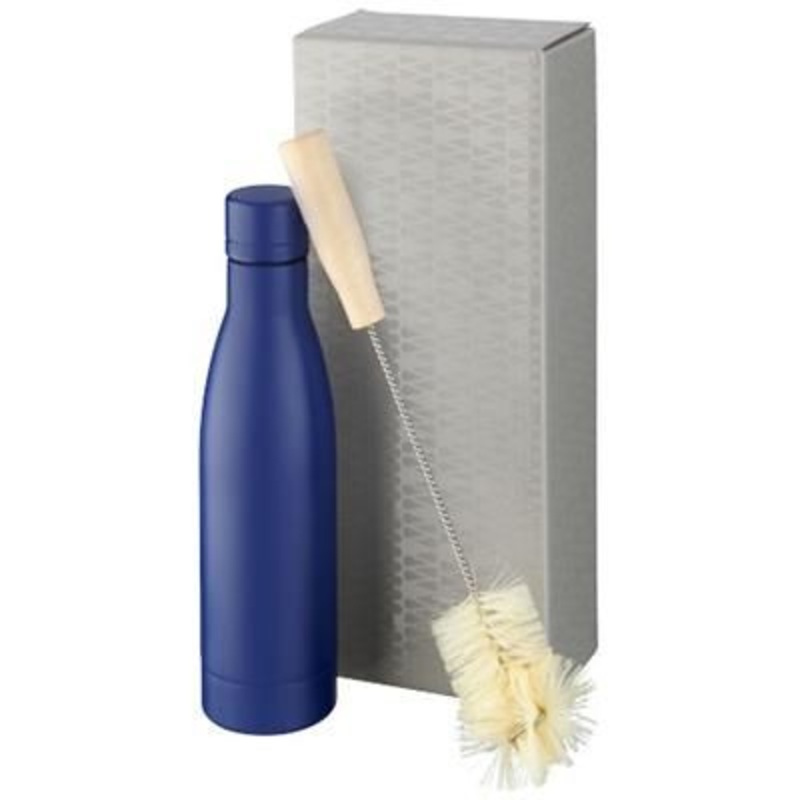 VASA COPPER VACUUM THERMAL INSULATED BOTTLE with Brush Set in Blue – Promise Promo