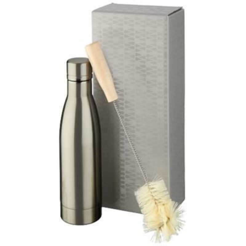 VASA COPPER VACUUM THERMAL INSULATED BOTTLE with Brush Set in Titanium – Promise Promo