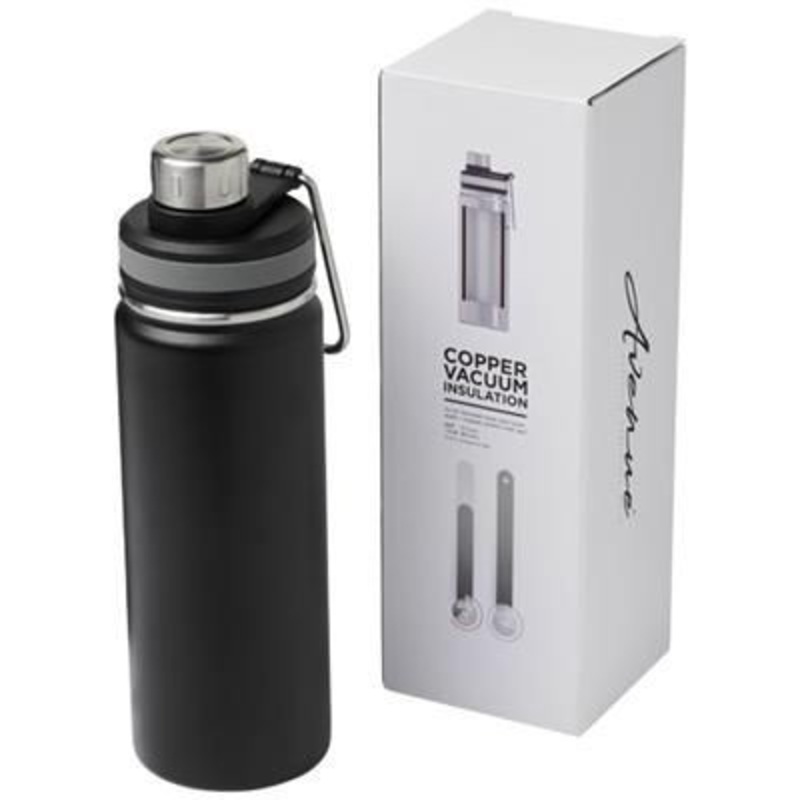 GESSI 590 ML COPPER VACUUM THERMAL INSULATED SPORTS BOTTLE in Black Solid – Promise Promo