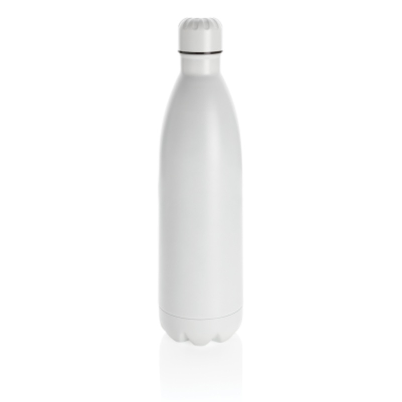SOLID COLOUR VACUUM STAINLESS STEEL METAL BOTTLE 1L in White – Promise Promo
