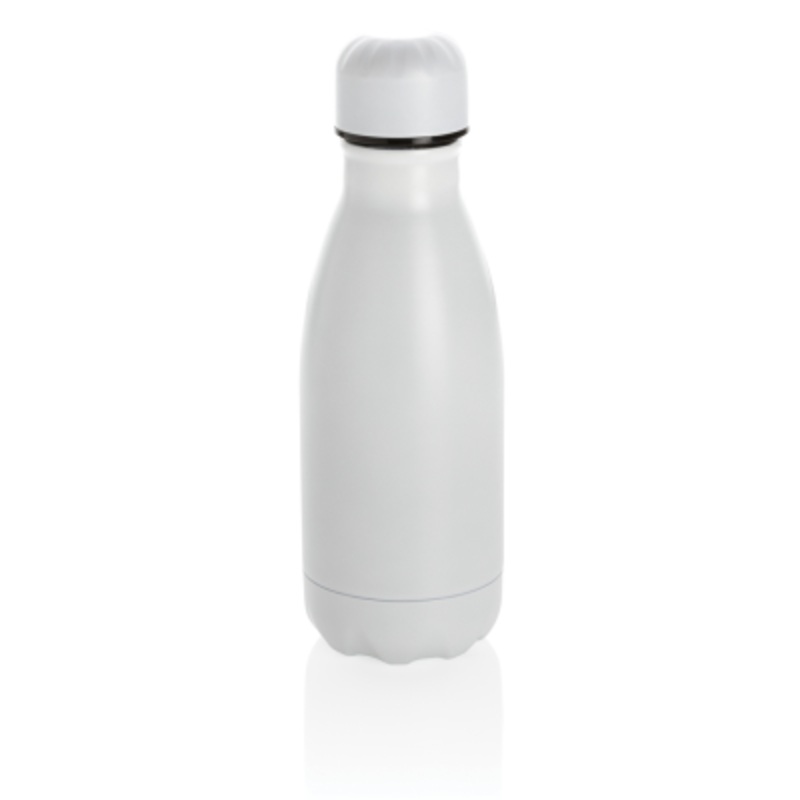 SOLID COLOUR VACUUM STAINLESS STEEL METAL BOTTLE 260ML in White – Promise Promo