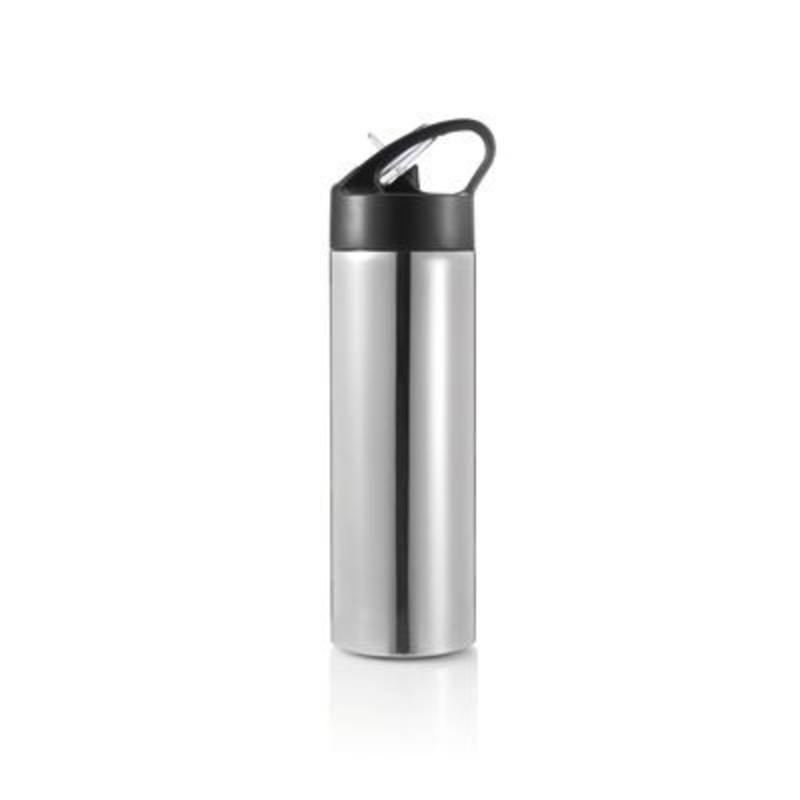 SPORTS SINGLE WALL STAINLESS STEEL METAL DRINKS BOTTLE with Straw – Promise Promo