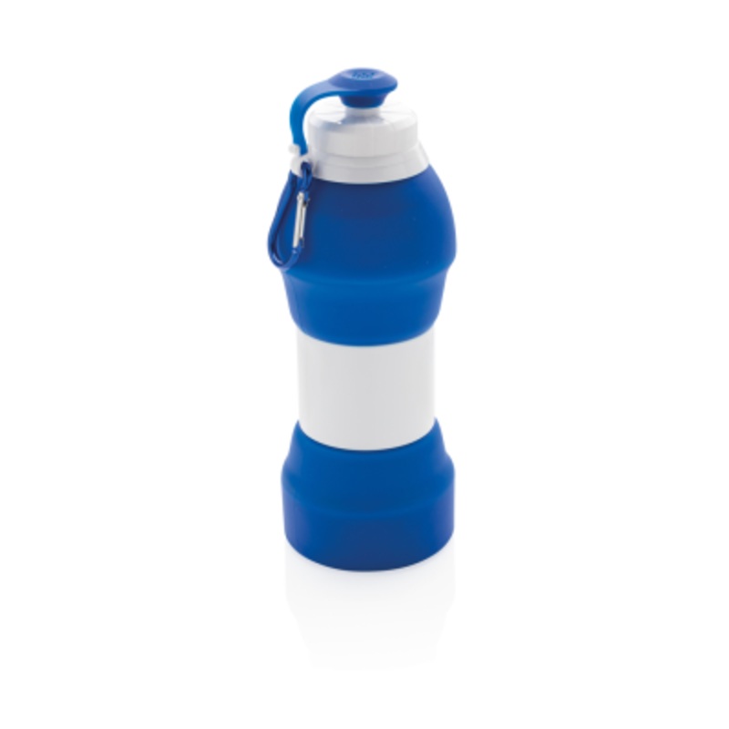 FOLDING SILICON SPORTS BOTTLE in Blue – Promise Promo