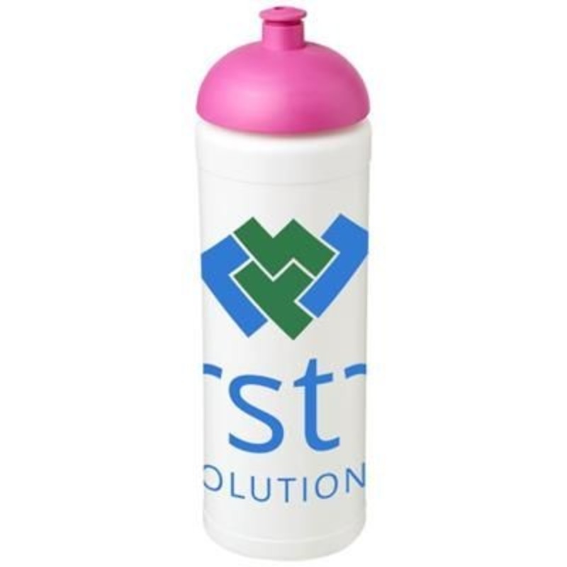 BASELINE PLUS GRIP 750 ML DOME LID SPORTS BOTTLE in White Solid-pink – Promise Promo