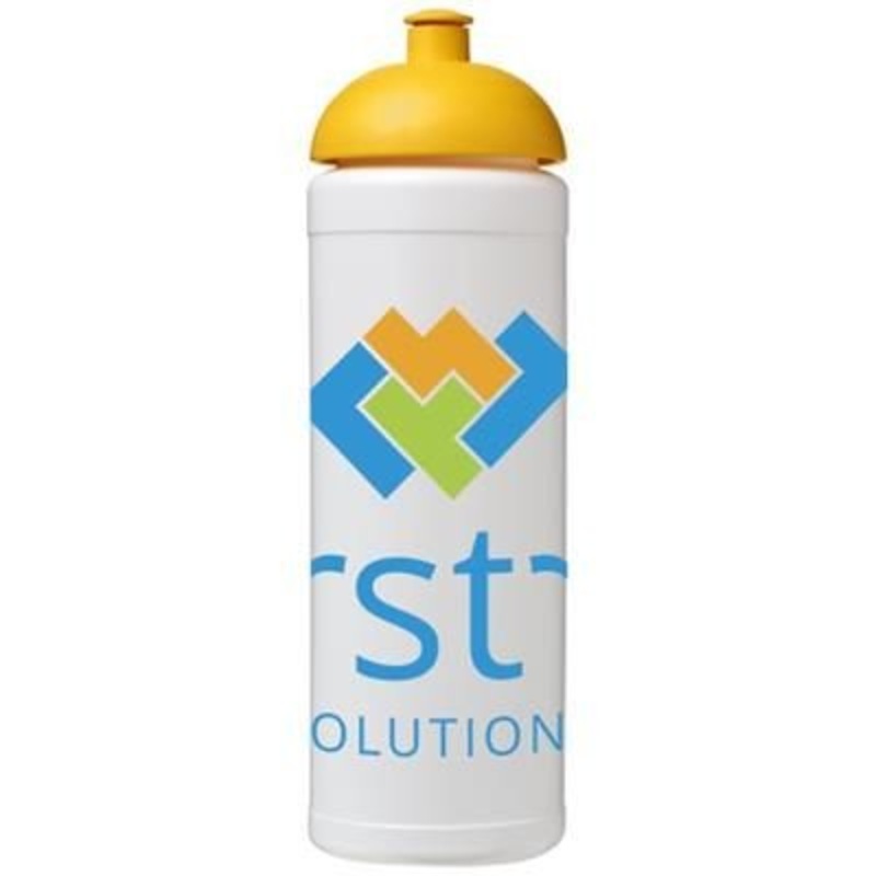 BASELINE PLUS GRIP 750 ML DOME LID SPORTS BOTTLE in White Solid-yellow – Promise Promo