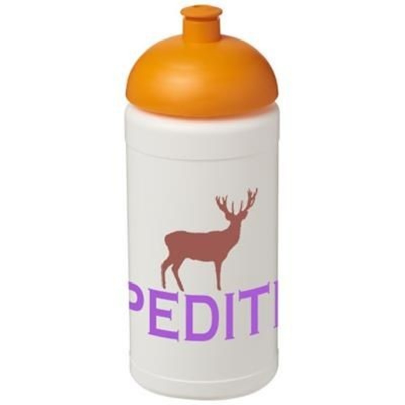 BASELINE PLUS 500 ML DOME LID SPORTS BOTTLE in White Solid-orange – Promise Promo
