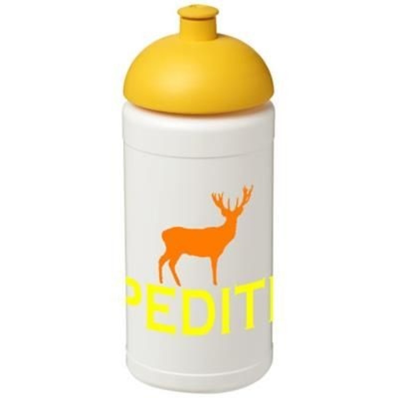 BASELINE PLUS 500 ML DOME LID SPORTS BOTTLE in White Solid-yellow – Promise Promo