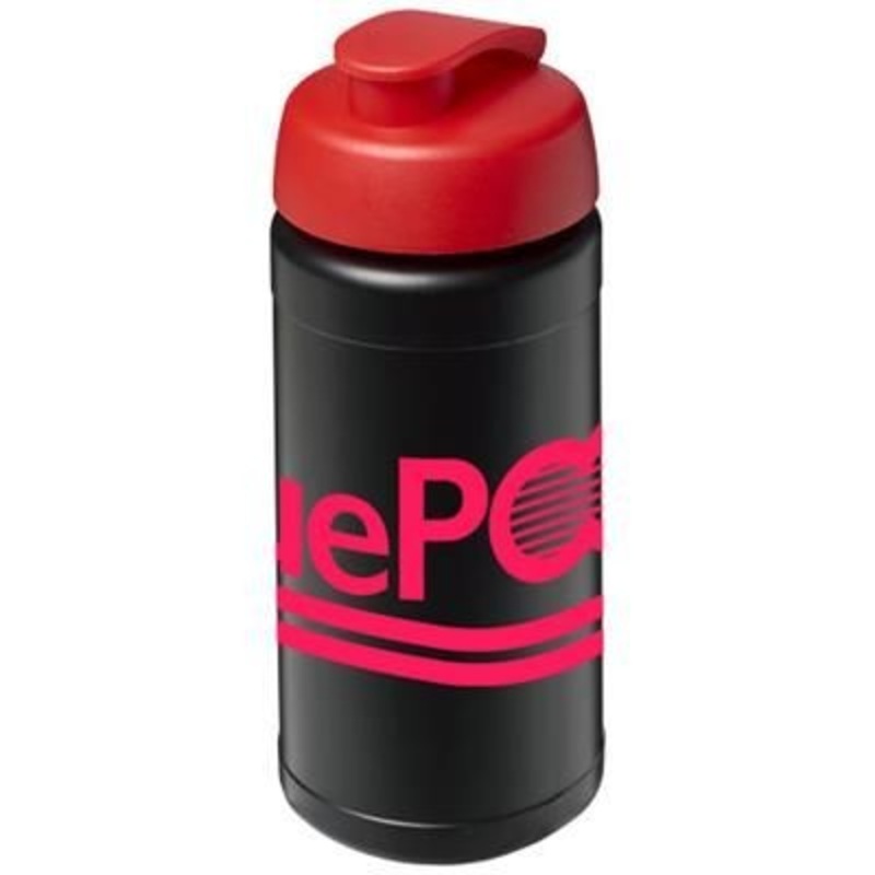 BASELINE PLUS 500 ML FLIP LID SPORTS BOTTLE in Black Solid-red – Promise Promo