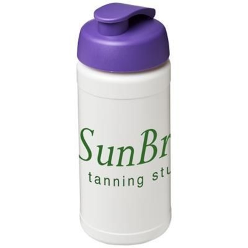BASELINE PLUS 500 ML FLIP LID SPORTS BOTTLE in White Solid-purple – Promise Promo