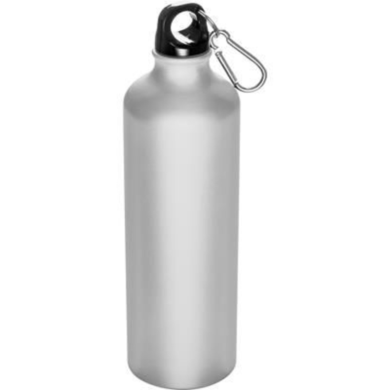 800ML ALUMINIUM METAL DRINK BOTTLE with Snap Hook in White – Promise Promo