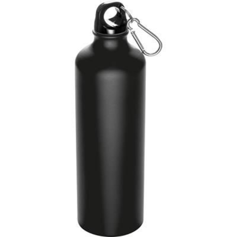 800ML STAINLESS STEEL METAL DRINK BOTTLE with Snap Hook in Black – Promise Promo