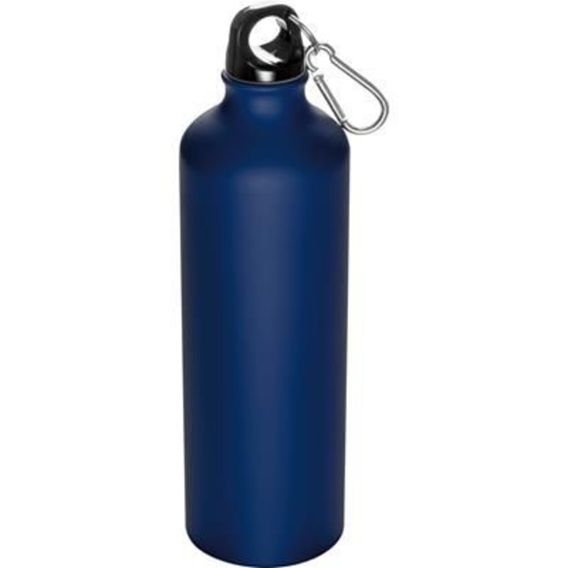 800ML STAINLESS STEEL METAL DRINK BOTTLE with Snap Hook in Dark Blue – Promise Promo