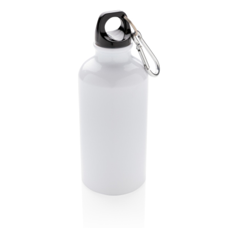 ALUMINIUM METAL REUSABLE SPORTS BOTTLE with Carabiner in White – Promise Promo