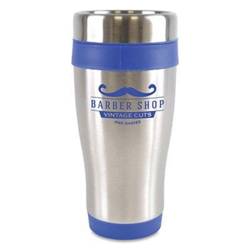 ANCOATS STAINLESS STEEL METAL TUMBLER with Blue Trim – Promise Promo