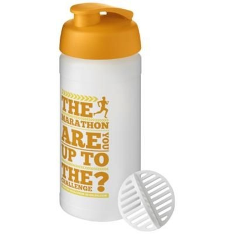 BASELINE PLUS 500 ML SHAKER BOTTLE in Orange & Frosted Clear Transparent – Promise Promo