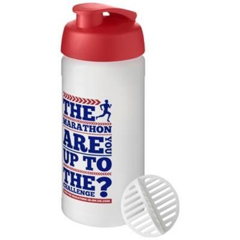 BASELINE PLUS 500 ML SHAKER BOTTLE in Red & Frosted Clear Transparent – Promise Promo