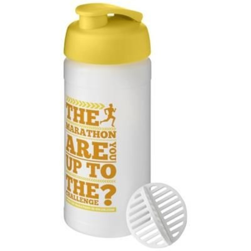 BASELINE PLUS 500 ML SHAKER BOTTLE in Yellow & Frosted Clear Transparent – Promise Promo